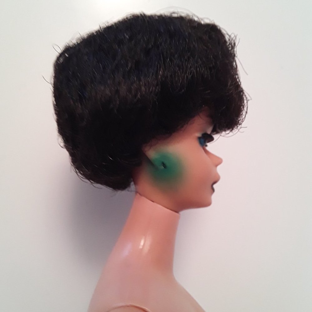 Vtg 1961 Mattel Barbie Bubble Cut Hair, Raven, Brunette Bouffant - Picture 13 of 16
